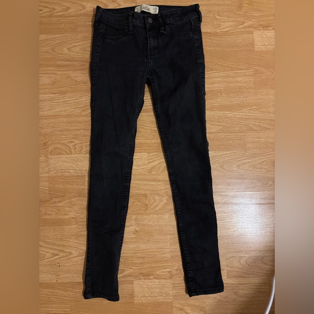 Hollister Women's Faded Black Skinny Jeans